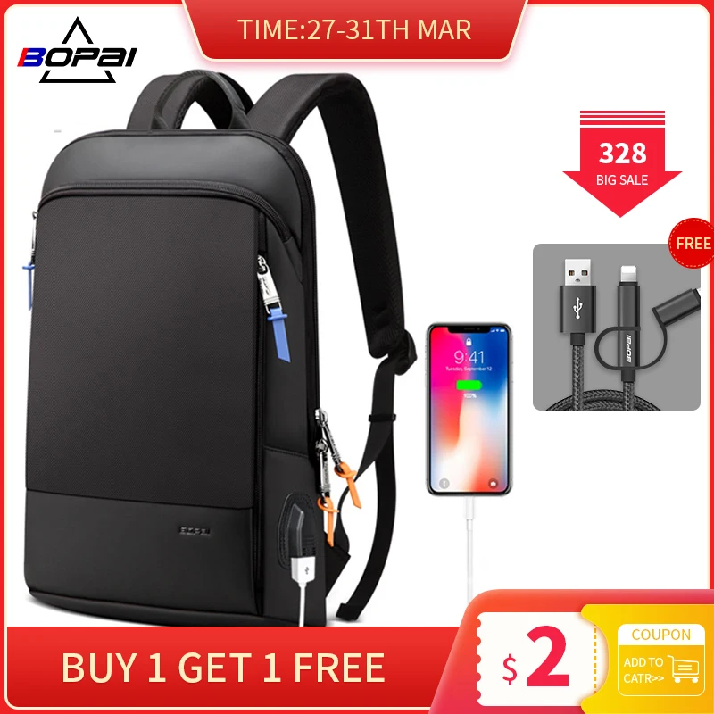 ^*Best Offers BOPAI обновленная версия супер тонкий рюкзак для ноутбука с usb зарядным портом мужской рюкзак с защитой от кражи водонепроницаемый рюкзак для ... ^*Best Offers BOPAI обновленная версия супер тонкий рюкзак для ноутбука с usb зарядным портом мужской рюкзак с защитой от кражи водонепроницаемый рюкзак для ...