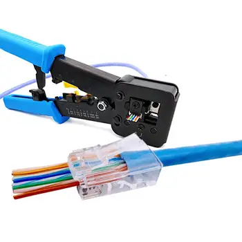 

High Carbon Steel 6/8P RJ45 crimper Cable Stripper Pressing Clamp Pliers Tongs Clip Clipper Multifunction Kit Networking Tools