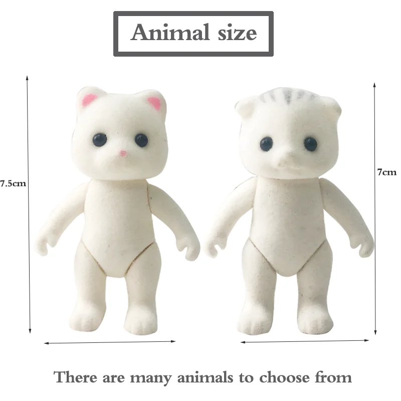 Children's Simulation Forest Animal Family 1:12 Dollhouse Accessories Miniature Dolls Clothes 11 Styles Girls Pretend Play Toy