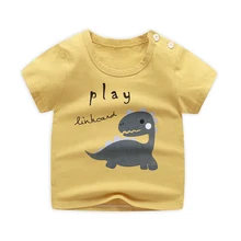 Детская футболка 9 months to 6 years old, футболка для мальчиков, детская одежда, летняя футболка для маленьких мальчиков, дизайнерские хлопковые брендовые футболки с мультяшным динозавром Детская футболка 9 months to 6 years old, футболка для мальчиков, детская одежда, летняя футболка для маленьких мальчиков, дизайнерские хлопковые брендовые футболки с мультяшным динозавром