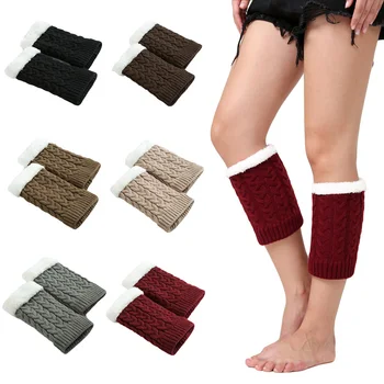 

Women Knitted Thicken Leg Sleeve Short Leg Warmers Socks Boot Socks Accessory WATMX0012