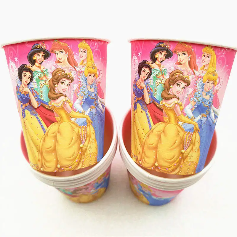 81 шт./лот disney шесть тема принцесс Девушка День рождения одноразовые украшения поставки бумажная тарелка Подарочная сумка салфетки принадлежности для установки флажка
