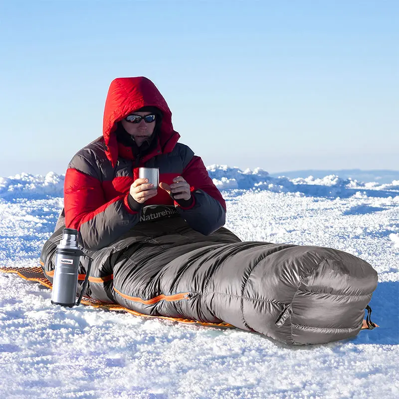 Naturehike вниз спальный мешок открытый утолщение теплый кемпинг одноместный спальный мешок для взрослых свет Мумия спальный мешок NH19YD001
