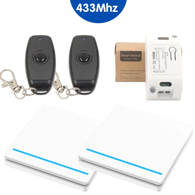 Wireless Smart Light Switch RF 433MHz Remote Control Switch AC 95-250V 10A Module 86 Wall Panel for Bedroom,Gallery Lights Lamp 1R 2WP041 2kt06