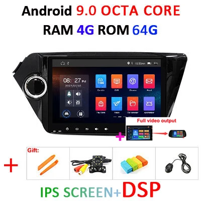 4G+ 64G 8 CORE 2 Din android 9,0 автомобильный dvd-плеер gps навигация для Kia k2 RIO 2010 2011 2012 2013 Автомагнитола стерео DSP - Цвет: 4G64G IPS DSP Full A