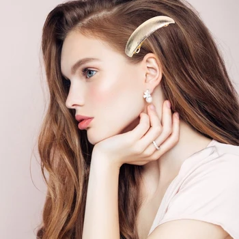 

Retro Hair Barrettes Golden Metal Large Hair Pins Simple French Clip Barrettes For Women And Girls