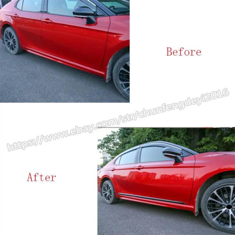 For Toyota Camry- Carbon Fiber Side Door Body Bottom Cover Trim 4pcs Car modification Car accessories