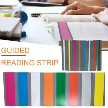 

8PCS Guided Reading Colored Bookmark Reading Guide Strips Highlighter Colored Overlays Bookmark Students Stationery Supplies