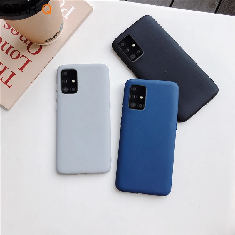 candy color silicone phone case for samsung galaxy a51 a71 5g a31 a11 a41 m51 m31 a21s a91 A81 A01 matte soft tpu cover flip phone case