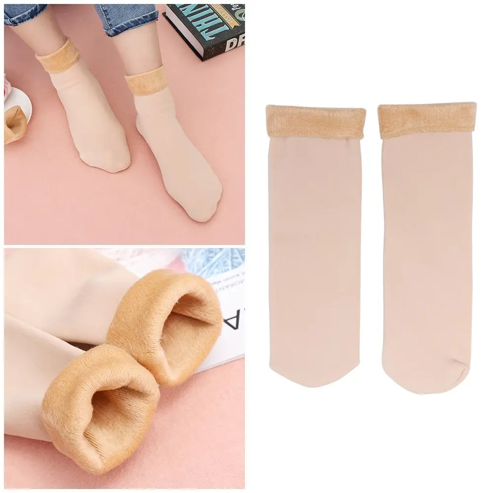 

Женские теплые зимние сапоги, утолщенные Носки, шерстяные Чулочные изделия, кашемировые бархатные напольные чулки