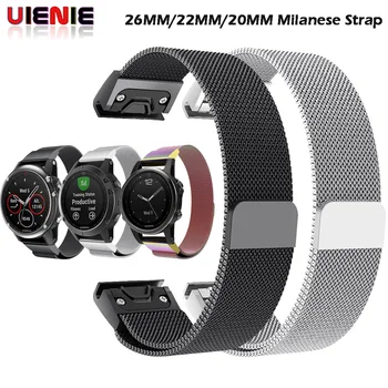 

Quick Release Milanese Loop Band for Garmin Fenix 3 HR 5X 5S Watch Band 20 22 26 mm Bracelet belt for Garmin Forerunner 935 945