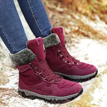 fashion Thicken snow boots women plus velvet warm boots outdoor non-slip high to help cotton women shoes walking shoes woman