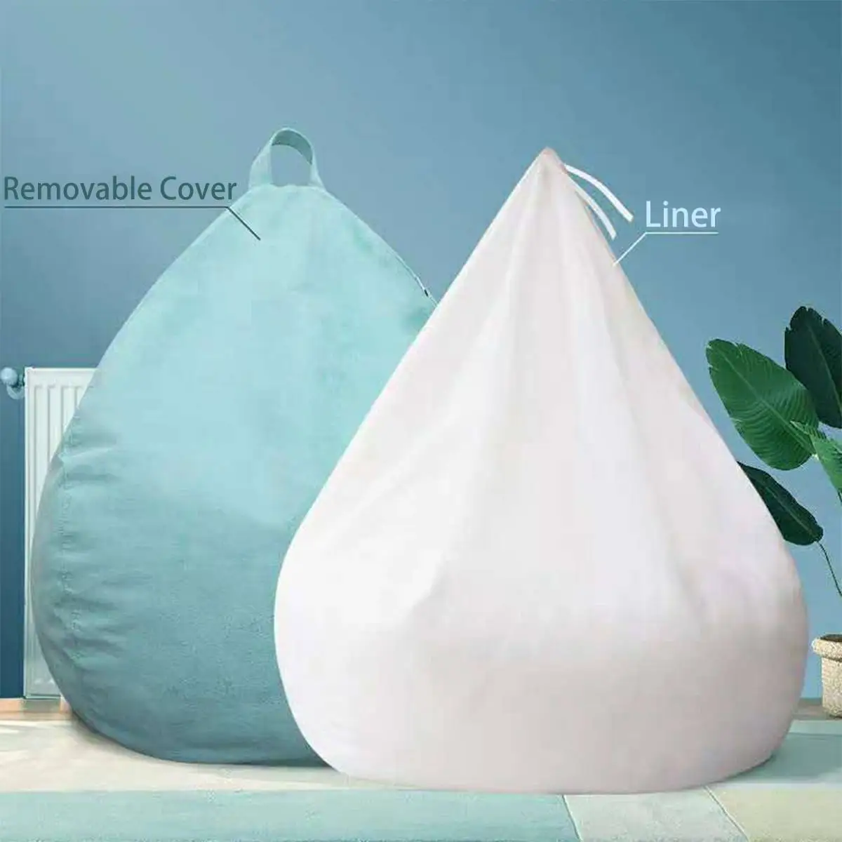 Online 2 teile satz Faul Sitzsack Sofas Abdeckung + Inneren Liner KEINE Füllstoff Samt Stoff Liege Sitz Sitzsack Hocker Puff Couch tatami Wohnzimmer