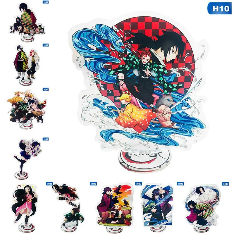 Японское аниме Demon Slayer: Kimetsu No Yaiba Kamado Tanjirou Kamado Nezuko Косплей фигурка на акриловой подставке модель настольная Декор игрушка подарок