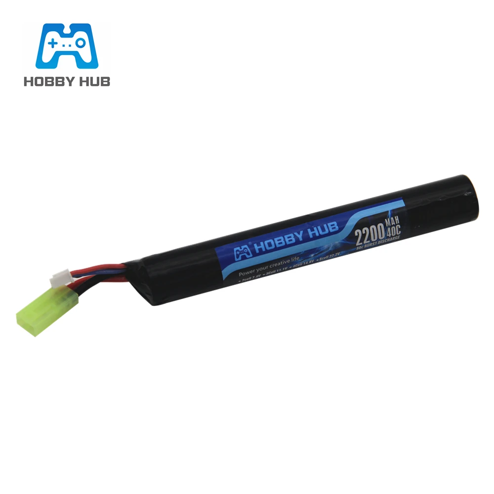 Hobby Hub Lipo power battery Airsoft gub battery 7,4 V 2200MAH 40C AKKU Mini Airsoft игрушечный пистолет 7,4 V 2200mAh батарея модель частей