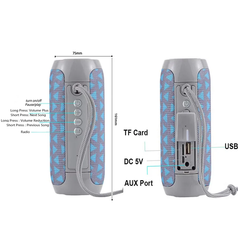 Bluetooth Speaker TG117 Portable Bluetooth Speaker Powerful Wireless Columns HIFI Soundbox for computer PC Smartphone