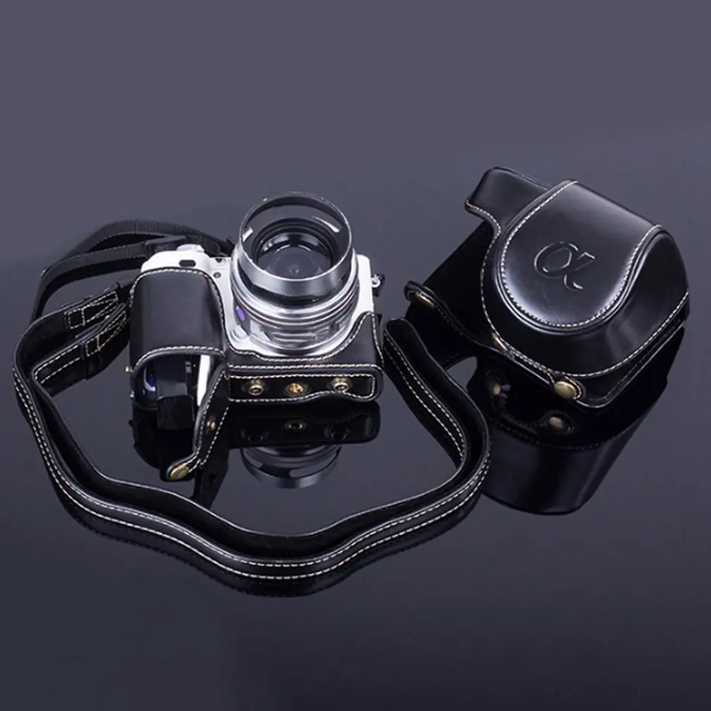 Чехол-сумка из искусственной кожи для камеры sony A6000 A6400 A6300 Ilce-6300 Nex-6 16-50 мм с отверстием для батареи