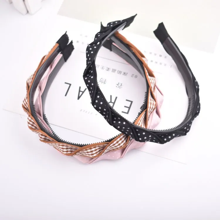 New Style Korean-style Hair Accessories Headdress Fabric Large Twist Braid-Style Hair Bands Large Rims Headband 2 Yuan Shop Boot