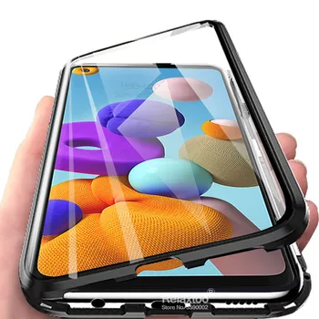 

360° Magnetic Flip Case For samsung galaxy a21s 2020 a 21 s 21s a217F Double-sided tempered glass phone cover coque fundas cases