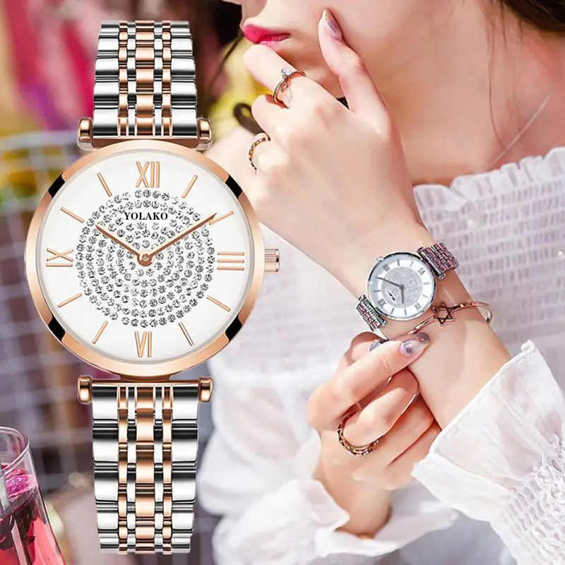 Reloj de pulsera de acero inoxidable para mujer, cronógrafo de cuarzo, de vestir, Masculino, superventas, envío directo, 2021