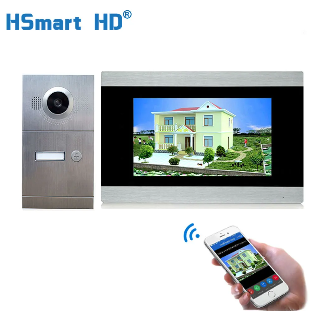 Wi Fi IP видео телефон двери домофон 7 ''сенсорный Экран Алюминий наружного блока