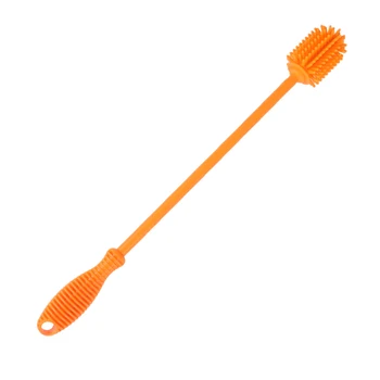 

Long Handle Brush Glass Cup Cleaning Brush Baby Feeding Bottle Brush Kitchen Cup Brush Pacifier Brush (Orange)