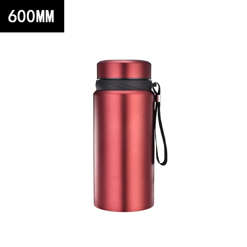 Red-600ml Vertvie 600/800/110 мл Нержавеющая сталь термобутылки вакуумный теплоизолированная колба с ремешком Спортивные бутылки для воды на открытом воздухе Travle Портативный - Цвет: Red-600ml