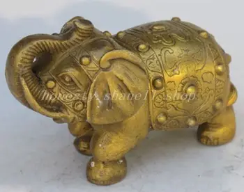 

Elaborate Chinese handmade brass elephant auspicious statue