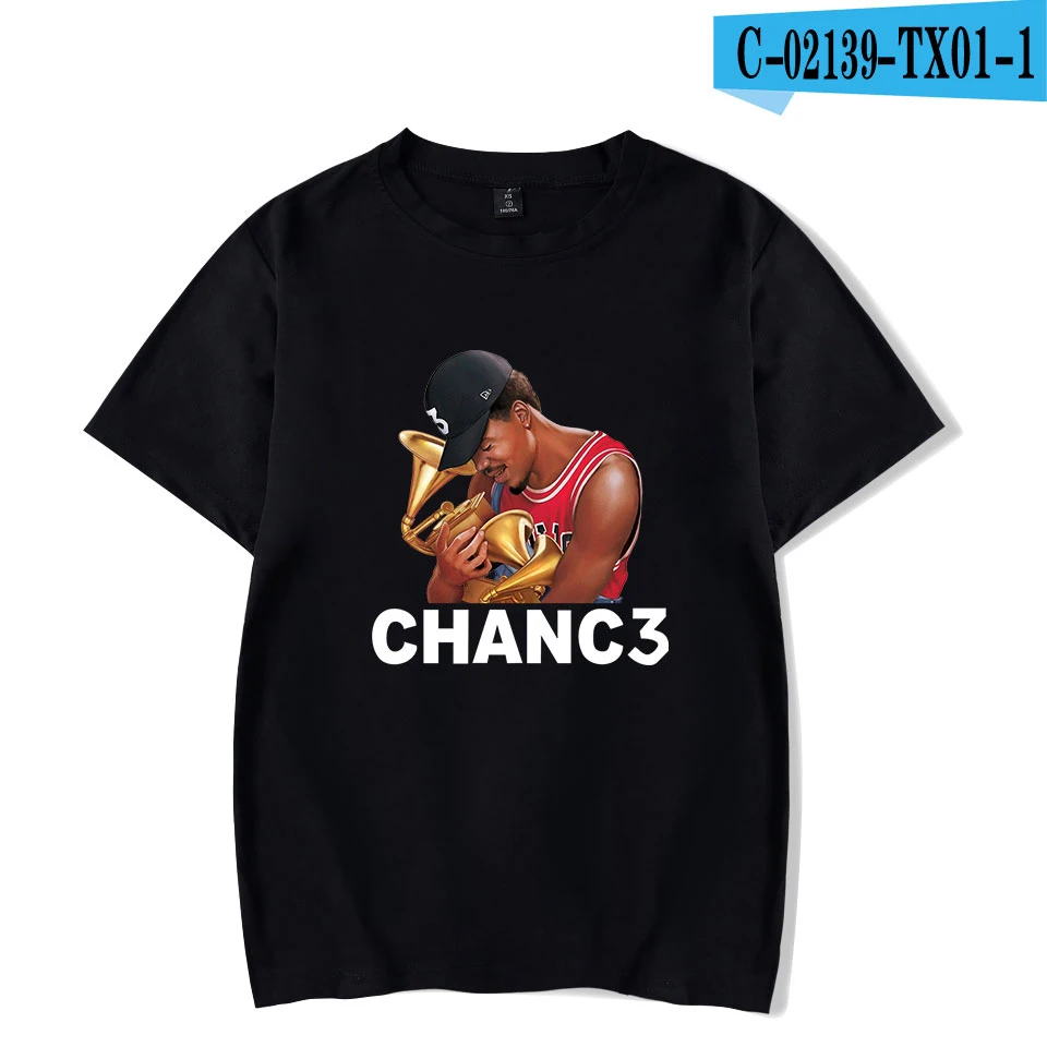 black Модная футболка Chance The Rapper, Мужская розовая летняя хлопковая Футболка Harajuku с коротким рукавом, Новая повседневная футболка с принтом CHANC3 rapper - Цвет: black