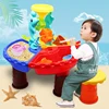 1 Set Children Beach Table Sand Play Toys Set Baby Water Sand Dredging Tools Color Random Outdoor Beach Table Play Sand Pool Set 3