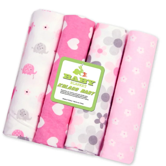 4Pcs/Pack Cotton Super Soft Flannel Baby Blanket Swaddle 76*76 CM Newborn Blankets Infant Bath Gauze Wrap Baby Bed Sheet 5