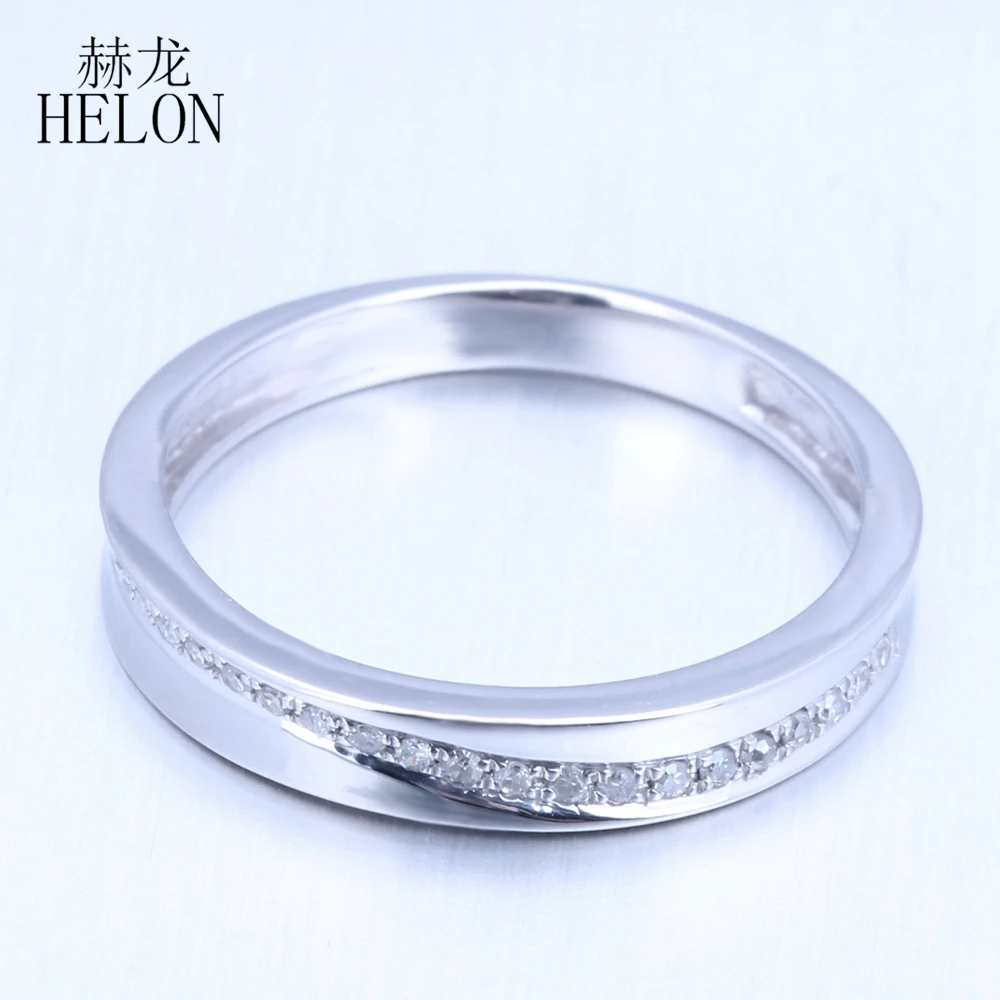 

HELON Solid 10k White Gold VVS/DEF 100% Genuine Moissanite Diamonds Engagement Ring For Women Trendy Jewelry Moissanite Ring