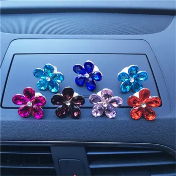 

Hazy beauty Crystal flowers Car perfume Air Freshener Automobile air conditioning decoration Car-styling Perfumes Originais