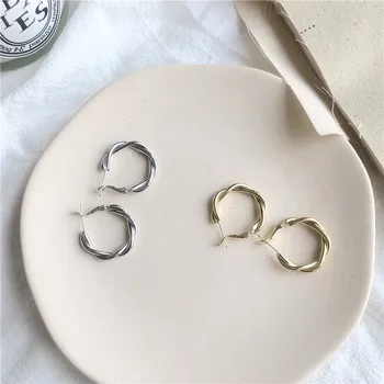 

Korean Metal round small Hoop earrings for women 2020 Simple Gold Silver Color geometric cute elegant earings fashion jewelry