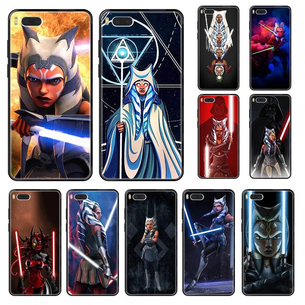 

Movie Ahsoka Tano painting fashion coque Etui black Phone case For Xiaomi Redmi Mi 3 5 6 8 9 A1 2 Max3 Mix2 X SE Lite Pro