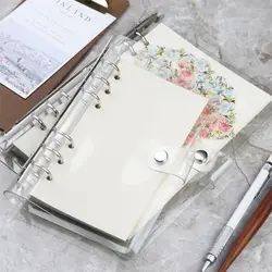 Creative Cute Transparent Colorful Loose-Leaf Notebook Ring Binder - Kawaii School Supplies - A6 (Transparent)