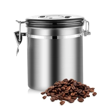 

Stainless Steel Airtight Sealed Canister Coffee Flour Sugar Container Holder Can Storage Bottles Jars for Coffee Beans