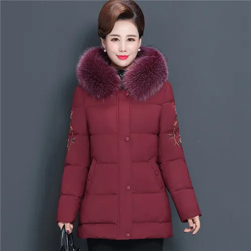 Элегантный зимний пуховик, хлопковое Стеганое пальто, женское короткое хлопковое пальто с капюшоном, Женская хлопковая одежда для среднего возраста, пальто большого размера - Цвет: 3