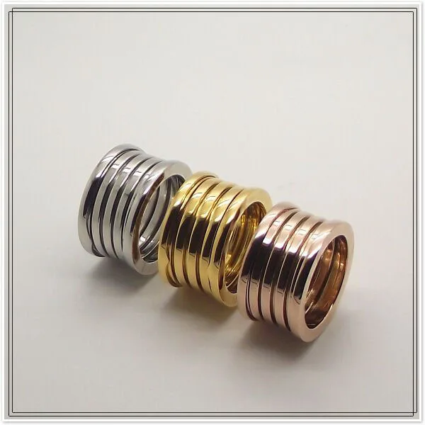 

Brand Original Design Titanium Steel bulgaria Spring Wide Ring for Women Men Couple Wedding Engagement Ring Jewelry