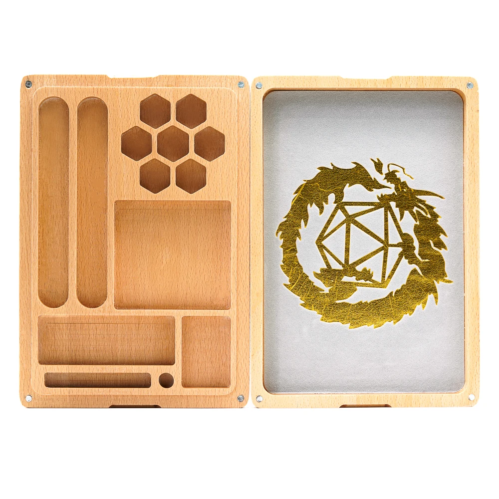 Dice-Case Tabletop-Games Wooden RPG Multifunction for D--D