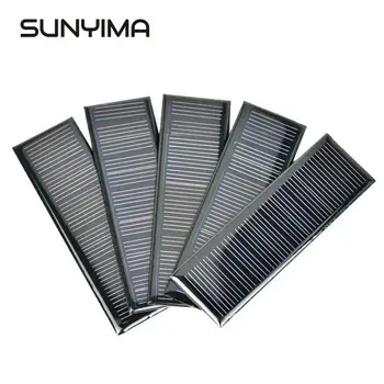 

SUNYIMA 5Pcs 6 V 0.6 W 0.1 A 120*38mm Poycrystalline Silicon Epoxy Solar Panels for DIY Solar Cells Lamp light Charger