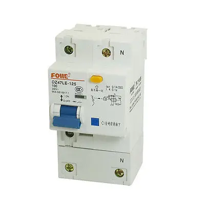 AC 230V 100A 1 Pole 1P+N On/Off Switch Miniature Circuit Breaker DZ47LE-125