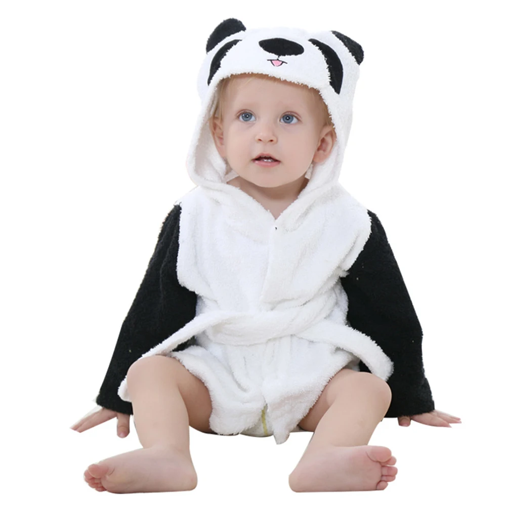 Хлопковое детское банное полотенце, детское полотенце, милая форма животных, детский красивый банный халат с капюшоном, плащ, детское одеяло для новорожденных - Цвет: Panda