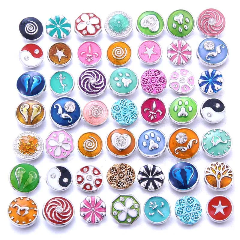 New 12MM 18mm Snap Jewelry Rhinestone Mini Metal Snap Buttons fit 12mm 18mm Bracelet Bangle Earrings Necklaces 10pcs/lot metal snap buttons