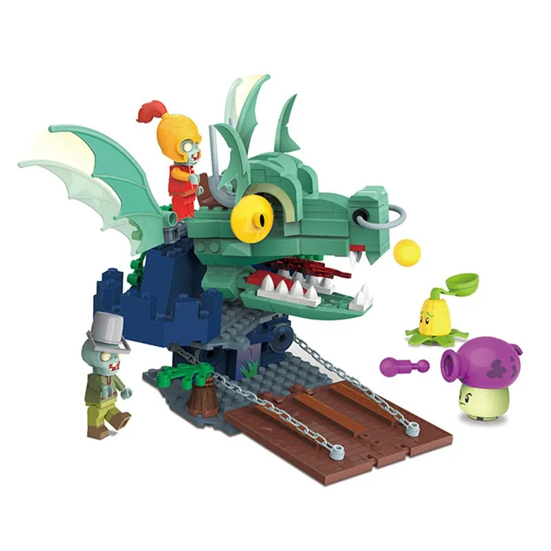 

2020 Plants Vs Zombies Set Dark Dragon Guard Sunflower Future World Building Blocks Compatible With Lago Lepining Friends Gift