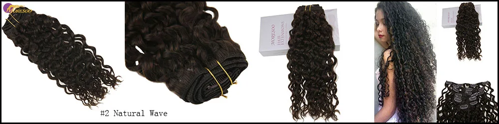 Moresoo заколки для наращивания волос 100% Remy человеческие волосы на клипсах в полной головке вьющиеся волосы набор 7 шт/100 г/упак