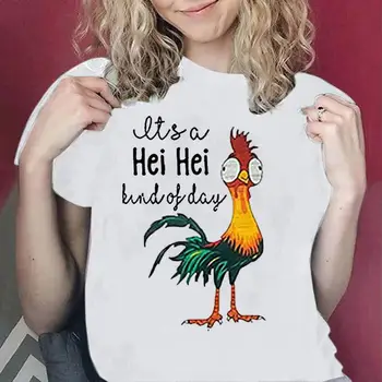 

2020 New Harajuku Woman Tshirts Tops Fashion Chicken Soup Print ropa mujer Casual Loose Round Neck Shorts Sleeve Clothing