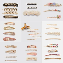 ZA, новинка, стразы, бусины, цветы, заколки, шпильки для женщин,, когти для волос, имитация жемчуга, металл, модная заколка для волос, настоящее время