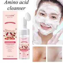 

Amino Acid Cleansing Foam Mousse Deep Cleansing Face Acne Cleanser Blackhead Remove Brush Exfoliator Care Moisturizing H7d4