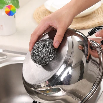 

6Pcs Kitchens Bathroom Stainless Steel Sponges Scrubbing Scouring Pad Steel Wool Scrubber Kitchen Cleaning Accessories